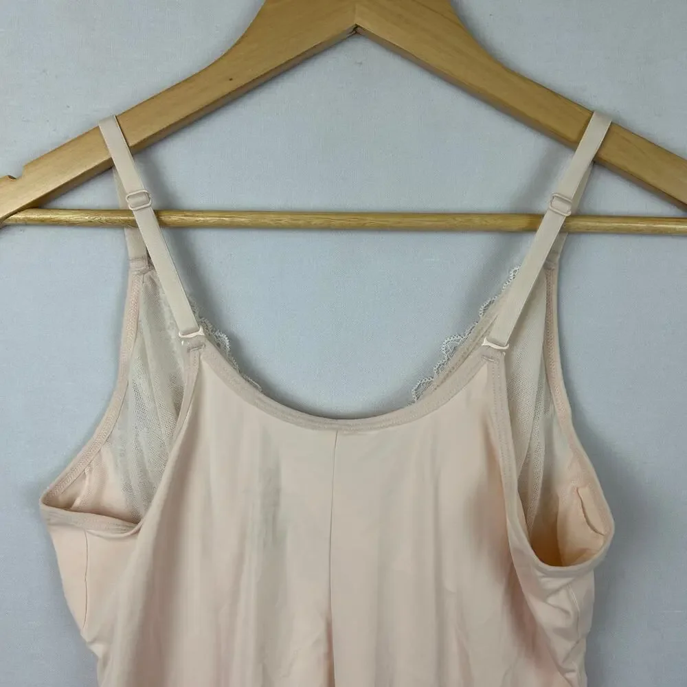 Ruby Ribbon Second Skin Pink Lace Tank Top Cami Shirt 1749 Women's Size 36